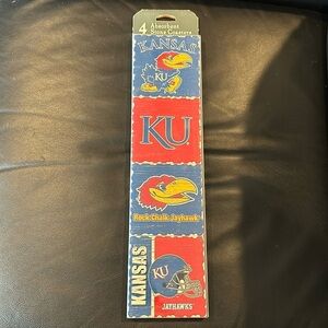 University of Kansas Jayhawks set of 4 absorbent drink coasters new in package